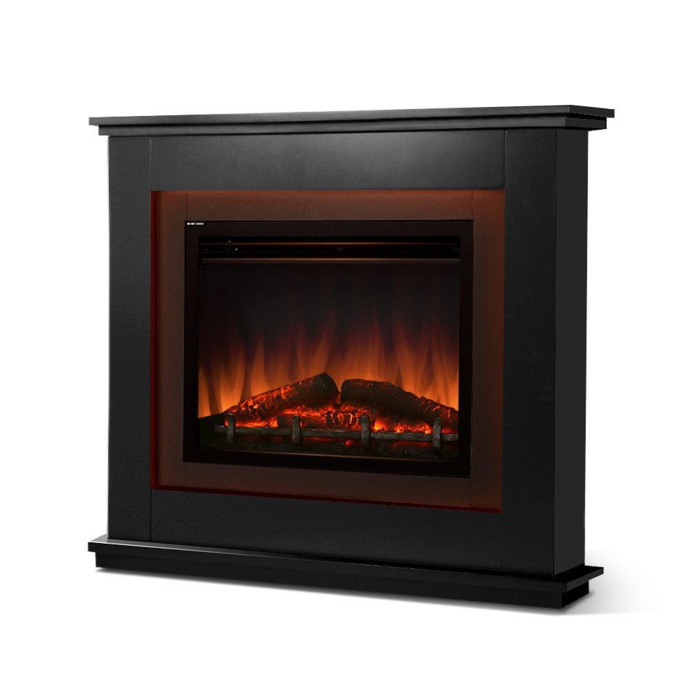 Devanti Electric Fireplace Fire Heater 2000W Black