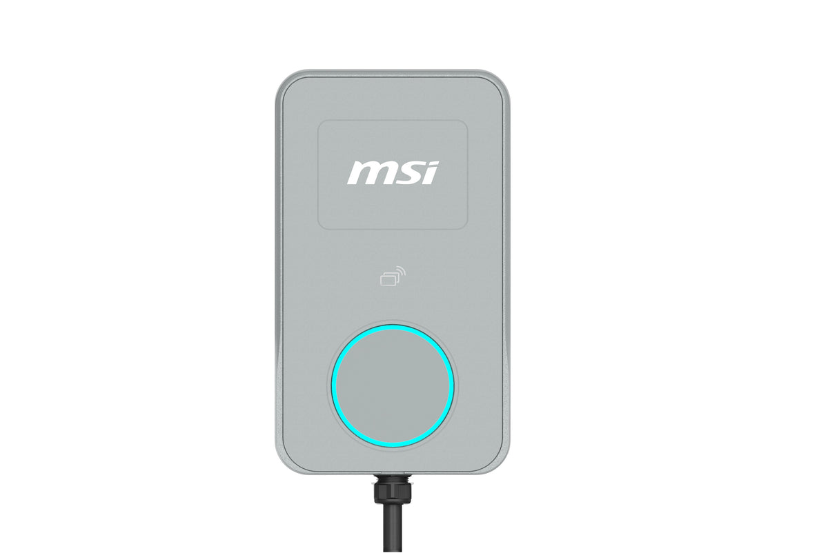 MSI Eco Life Home 22kW (Gray), 22kW 3-phase 380â€“415V 32A; 7/11kW 1-phase; OCPP2.0.1; IP65/IK08; 5in display; WiFi; app; RFID opt