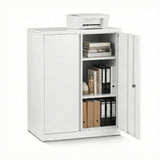 Artiss Steel Locker Cabinet Filing Mental Storage 3-Point Lock Adjustable Shelves White