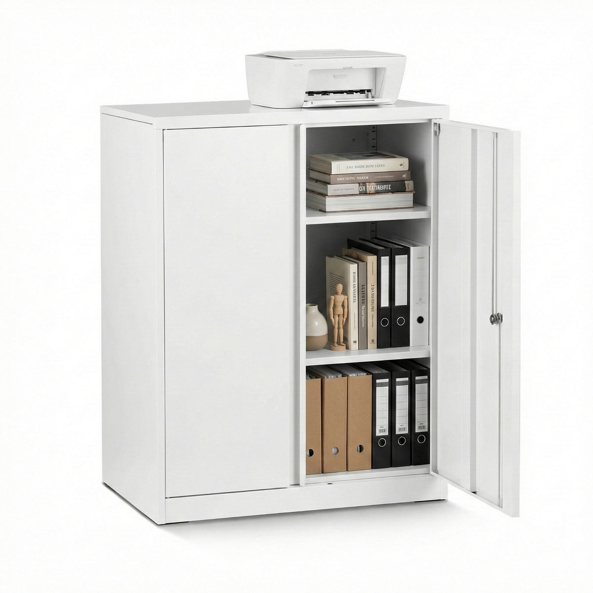 Artiss Steel Locker Cabinet Filing Mental Storage 3-Point Lock Adjustable Shelves White