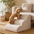 i.Pet Dog Ramp Washable Cover Stairs for Bed Sofa Foam Step Ladder 3 Tier Beige