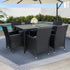 Gardeon Outdoor Dining Set 7 Piece Wicker Lounge Setting Black