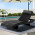 Gardeon Sun Lounge Wicker Lounger Outdoor Furniture Beach Chair Garden Adjustable Black