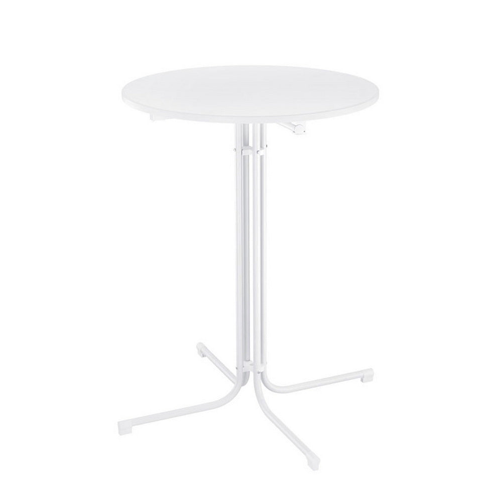 Gardeon Outdoor Bar Table Round Folding Desk Top 109cm Patio Furniture White