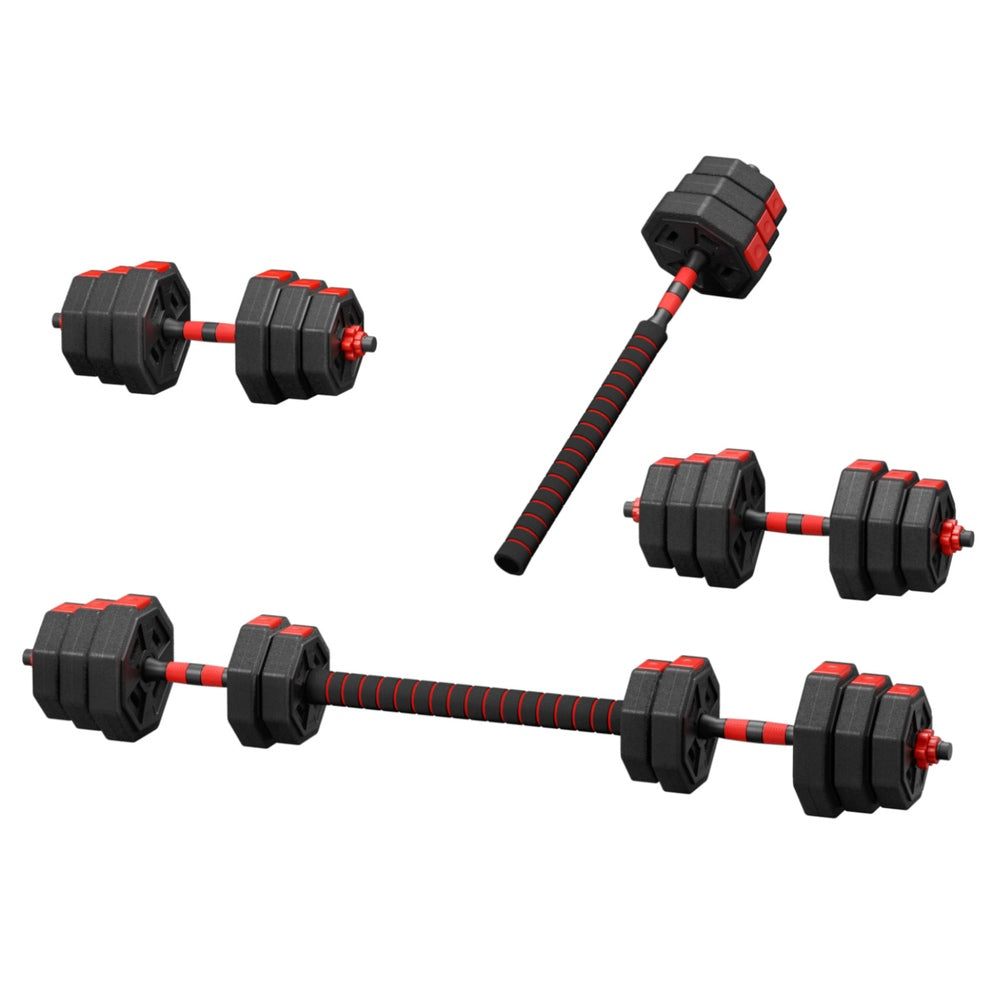 Everfit 20kg Adjustable Dumbbell Barbell Set Weight Plates Home Workout