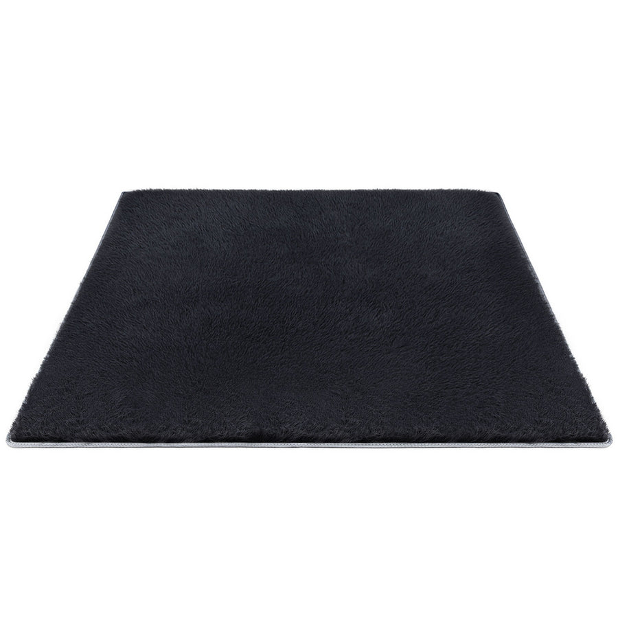 Artiss Floor Rug 160x230cm Plush Area Shaggy Rug Living Room Bedroom Carpet Black