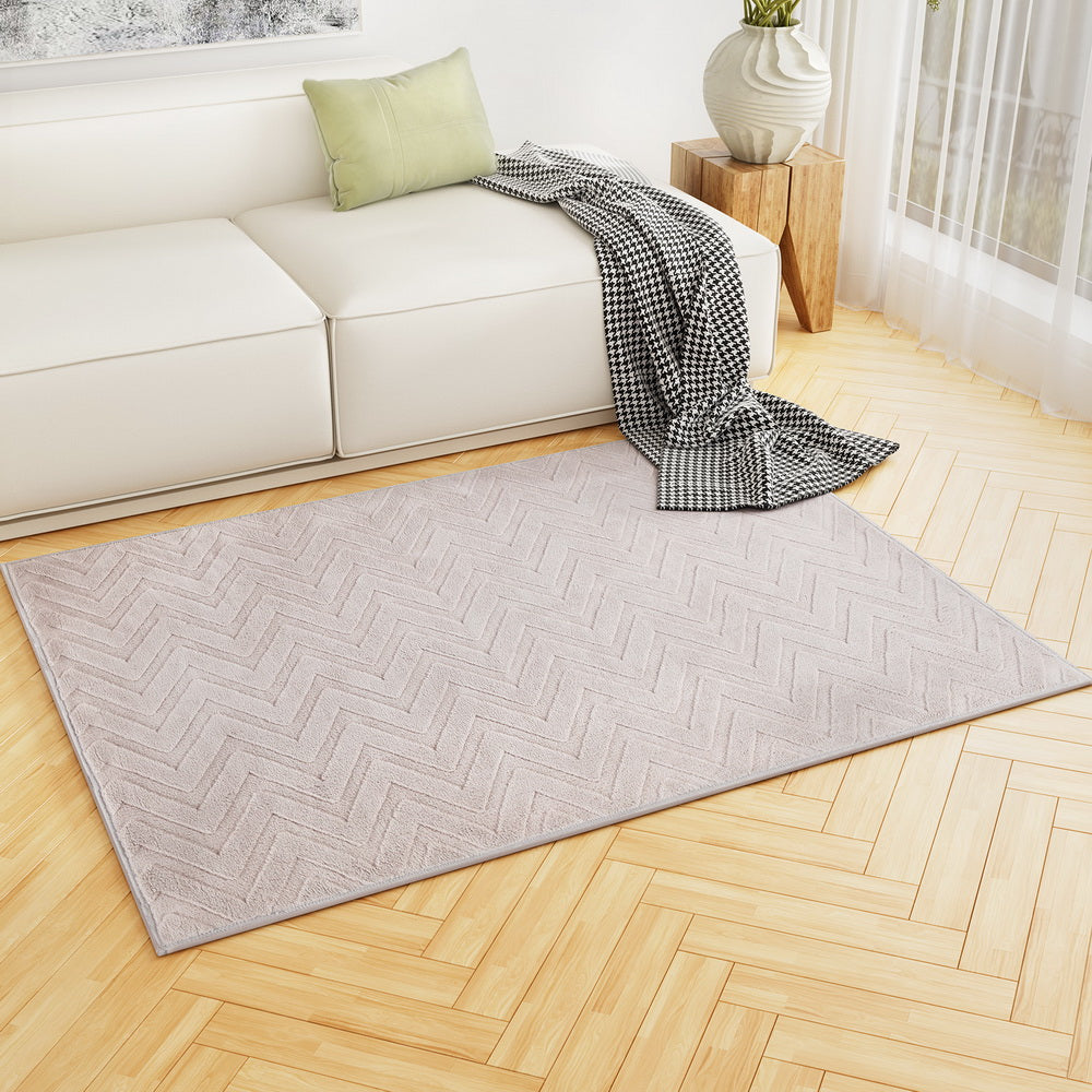 Artiss Rug 120x160cm Area Rug Washable Mat Large Carpet Microfiber Ripple