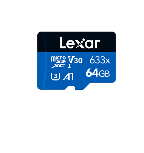 Lexar High-Performance 633x 64GB microSDHCâ„¢/ microSDXCâ„¢ UHS-I Card BLUE Series without adaptor 64GB â€“ C10, UHS-I (U3), up to 100MB/s read,without adap