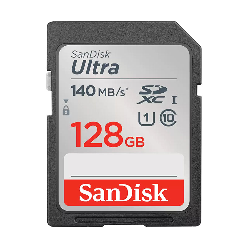 (LS) SanDisk Ultra 128GB SDHC SDXC UHS-I Memory Card 140MB/s Full HD Class 10 Speed Shock Proof Temperature Proof Water Proof X-ray Proof (EOL)
