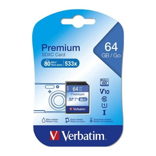 Verbatim SDXC 64GB (Class 10 UHS-I) Up to 45MB/Sec 300X read speed