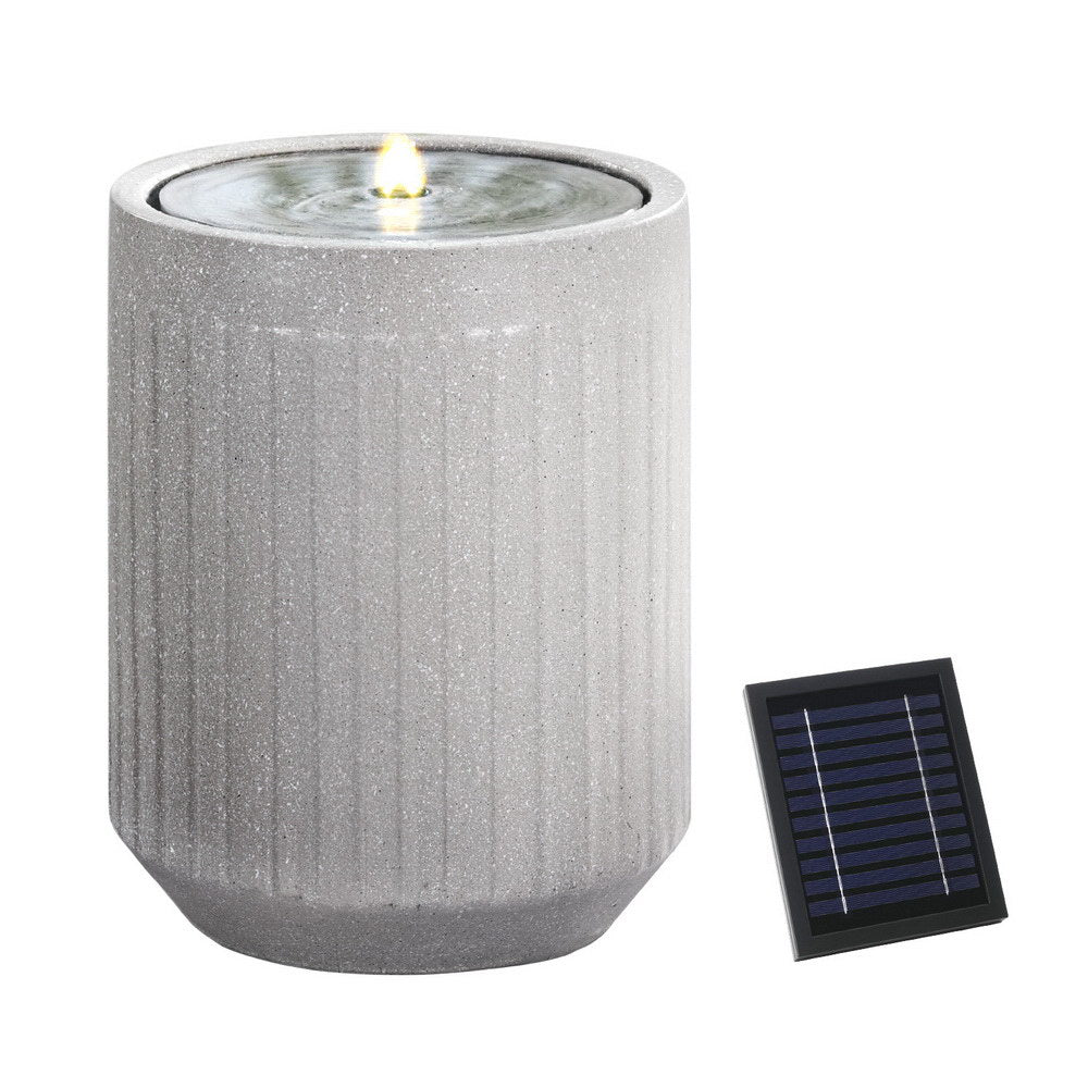 Gardeon Solar Fountain Water Feature Outdoor Fountain LED Lights Beige