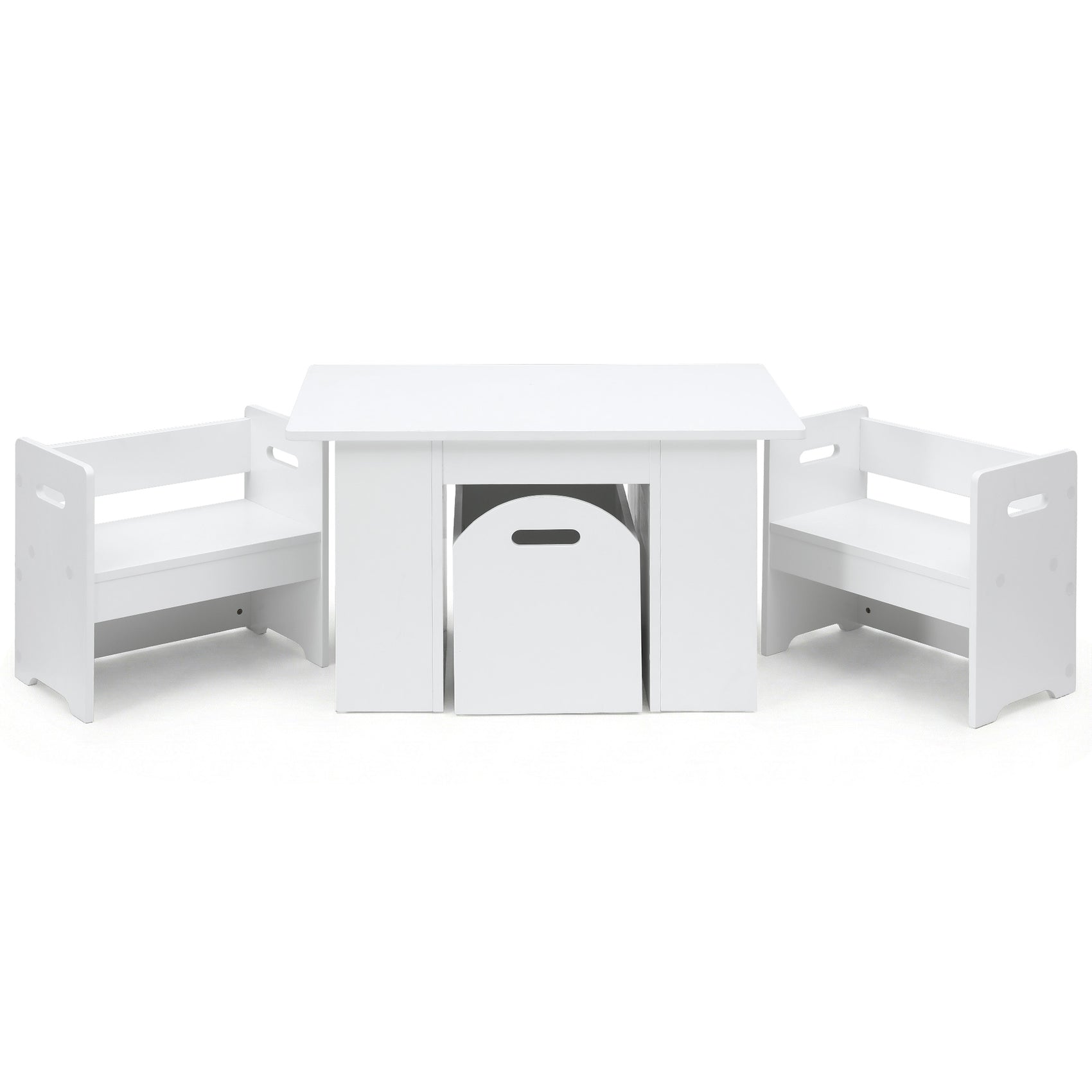 Keezi 3PCS Kids Table and Chairs Set Storage Toys Play Activity Desk