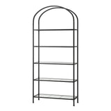 Artiss 5 Tiers Bookshelf Industrial Etagere Bookcase Display Shelf Black