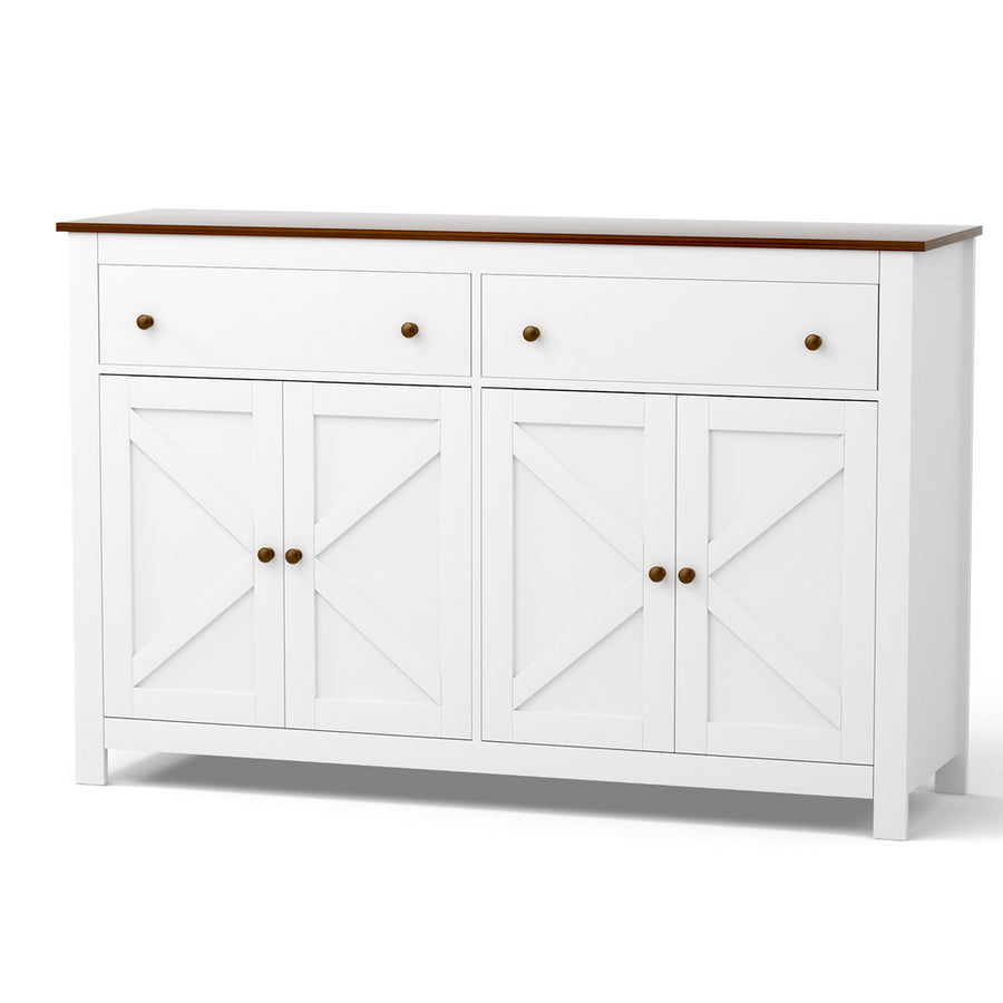 Artiss Buffet Sideboard Storage Cabinet Kitchen Cupboard 2 Drawers 140CM White