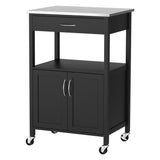 Artiss Kitchen Island Trolley Rolling Serving Cart Storage Drawer Cupboard 60cm