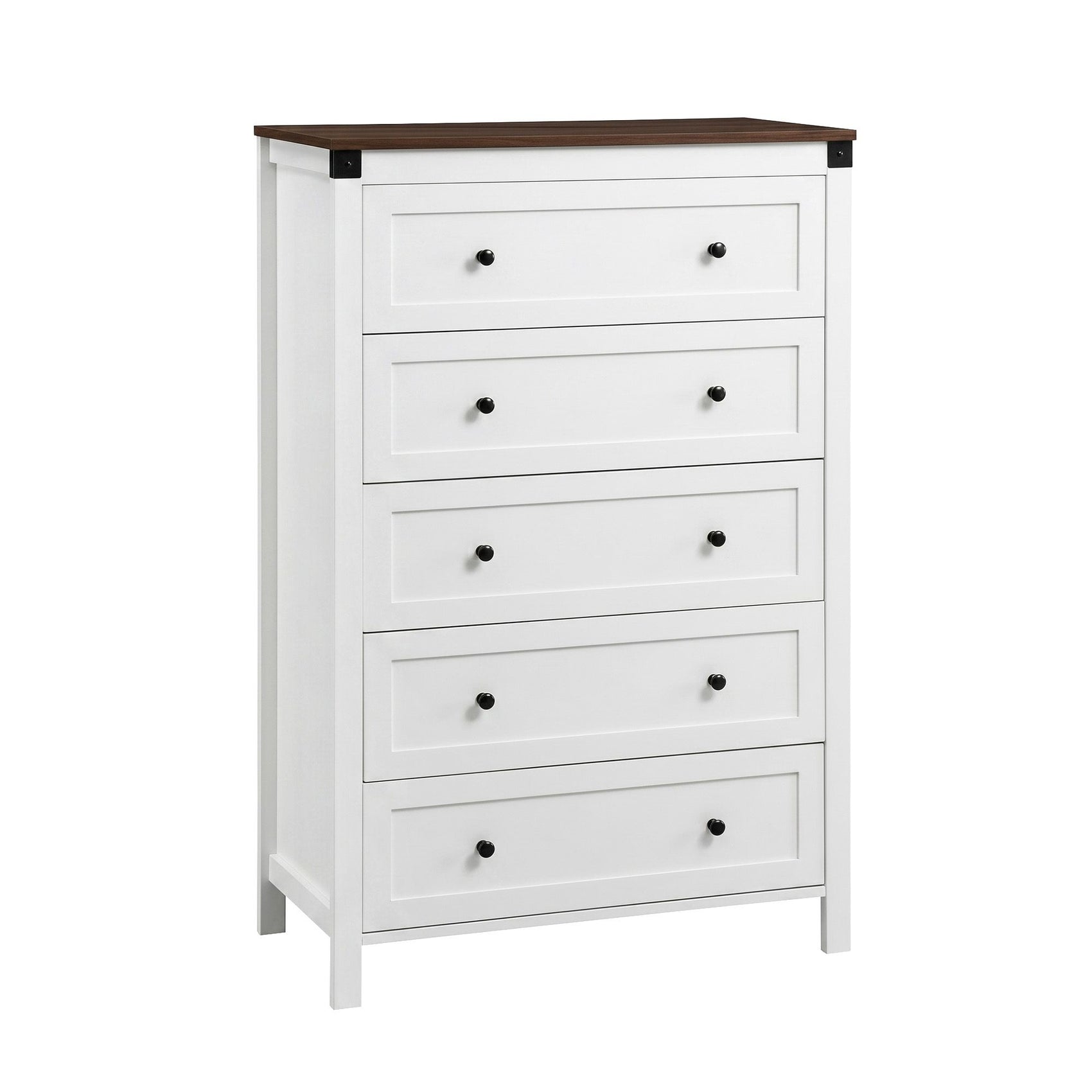 Artiss 5 Chest of Drawers Storage Tallboy White & Walnut