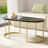 Artiss Coffee Table Marble Effect Black