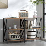 Artiss Console Table 120CM 3-tier Walnut Xiah