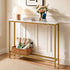 Artiss Console Table Entryway Hallway Display Desk Charging Station Marble Finish White & Gold