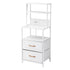 Artiss Bedside Table Tall Nightstand with Charging Station Drawers LED White