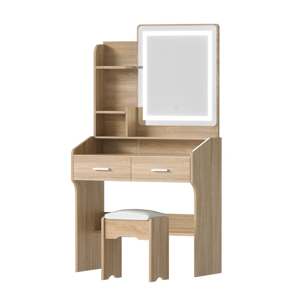 Artiss Dressing Table Set Stool Led Wood