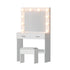 Artiss Dressing Table Vanity Desk Set Stool 10 Led Bulbs White