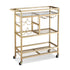 Artiss Bar Cart Drinks Trolley Serving Wine Rack Glass Holder 3 Hooks 72cm Gold