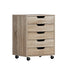 Artiss 5-Drawer Filing Cabinet Mobile Rolling Storage Cabinet Chest of Drawers Stand Scratch Beige