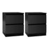 Artiss 2x Bedside Table 2 Drawers - PEPE Black