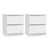 Artiss 2x Bedside Table 2 Drawers - PEPE White
