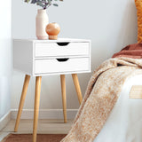 Artiss Bedside Table 2 Drawers - BODIE White