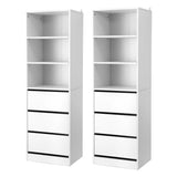 Artiss 2x Chest of 3 Drawers Tallboy Cabinet White