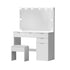 Artiss Dressing Table Set Stool 10 Led Bulbs White