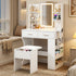 Artiss Dressing Table LED Vanity Desk Set Stool White