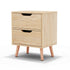 Artiss Bedside Table 2 Drawers Nightstand - BODEN Pine