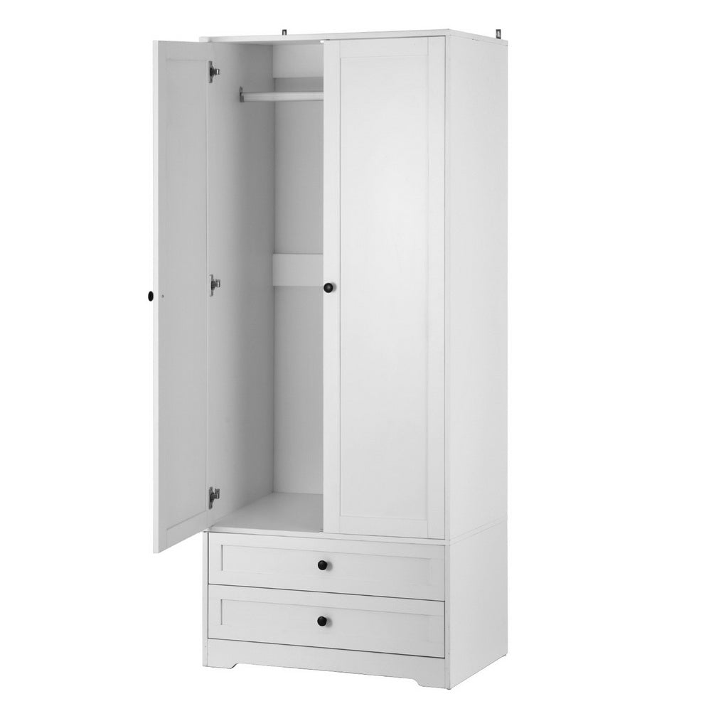 Artiss Wardrobe Clothes Closet Storage Organizer with 2 Doors White