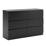 Artiss 6 Chest of Drawers Lowboy Black