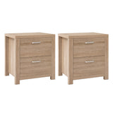 Artiss 2x Bedside Table 2 Drawers - MAXI Pine