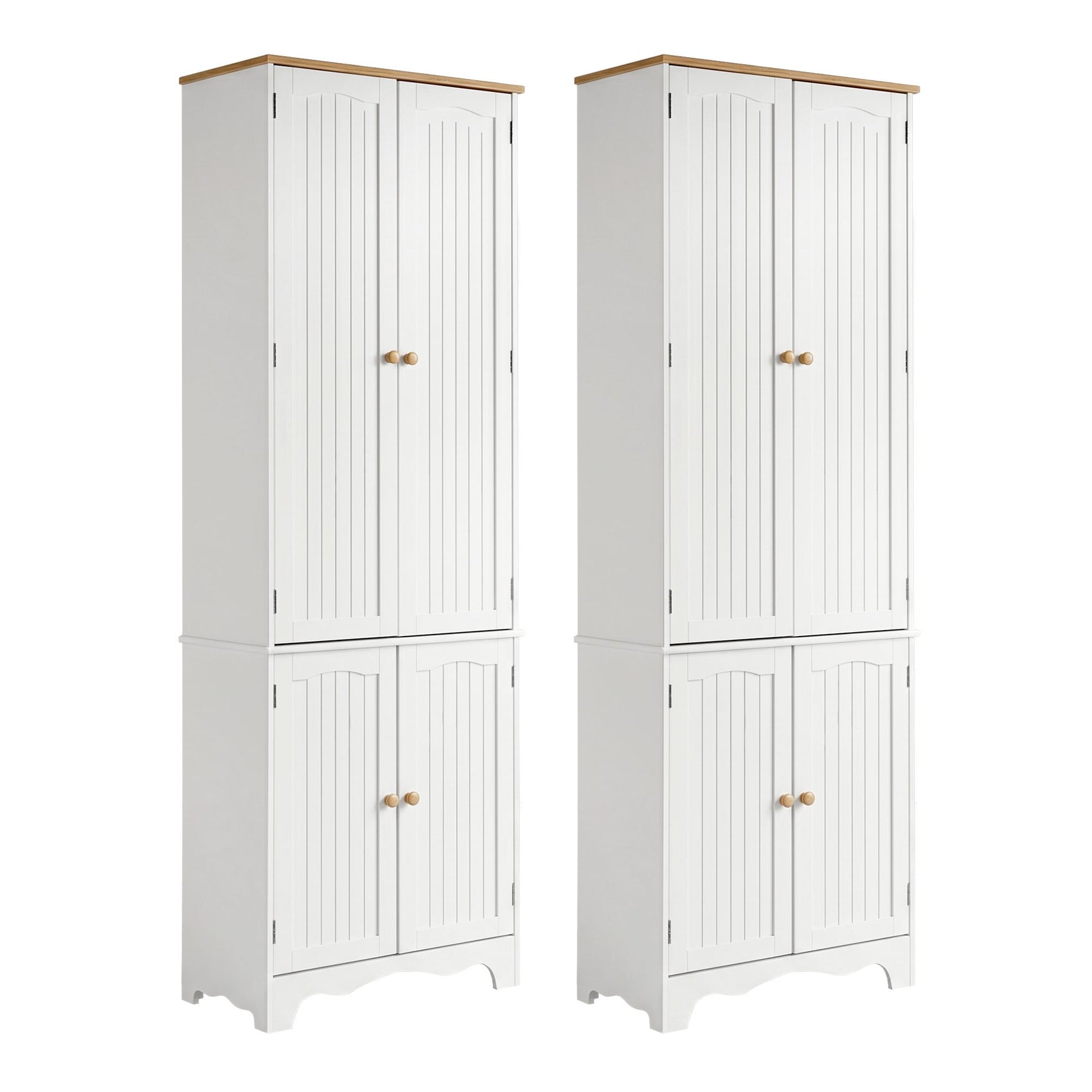 Artiss 2x Buffet Sideboard Pantry Cabinet Cupboard 6-Tiers Storage Shelves BERNE