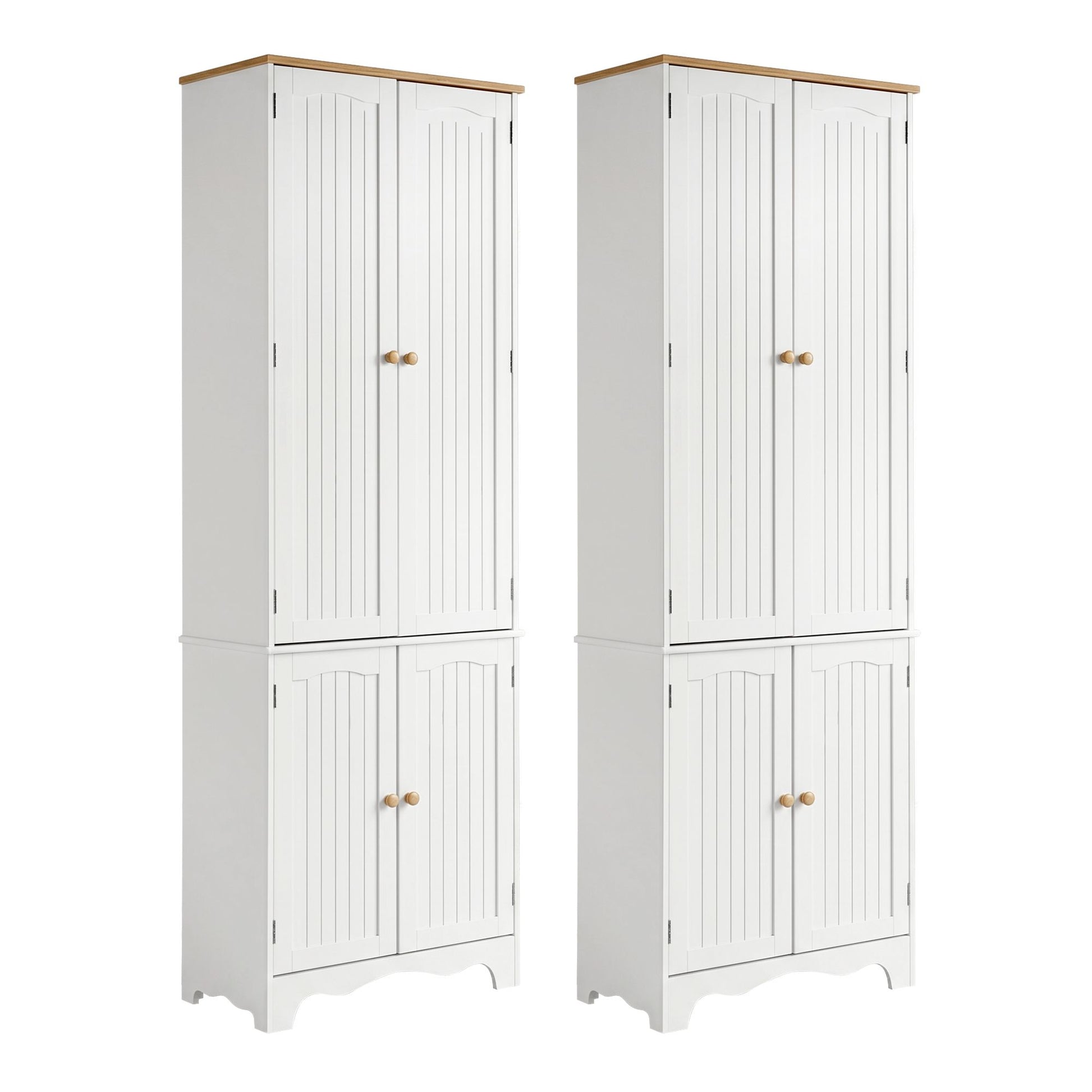Artiss 2x Buffet Sideboard Pantry Cabinet Cupboard 6-Tiers Storage Shelves BERNE