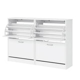 Artiss 2x Shoe Cabinet Storage Organiser 2 Flip Drawer White