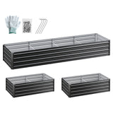 Green Fingers 2-in-1 Raised Garden Bed Kit 45cm Professional Depth Ergonomic 240cm Large Metal Planter Box | Easier Access Veggie Patch | Rust-Proof Galvanised Steel with Safe Rounded Corners & Gloves