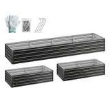 Green Fingers 2-in-1 Raised Garden Bed Kit Ergonomic 45cm Professional Depth 320cm Large Metal Planter Box | Easier Access Veggie Patch | Rust-Proof Galvanised Steel with Safe Rounded Corners & Gloves