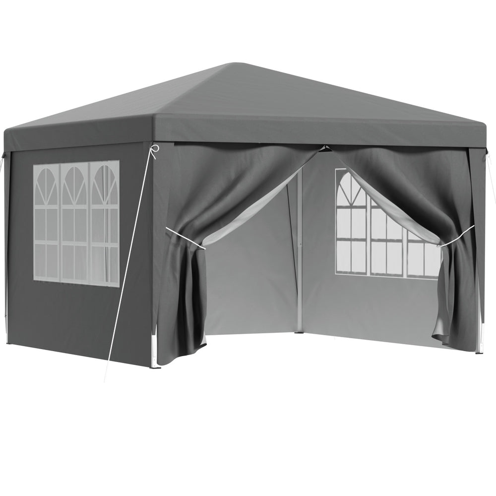 Instahut Gazebo 3x3 Pop Up Marquee Folding Tent Wedding Gazebos Camping Outdoor Shade Canopy Gray