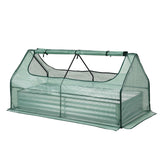 Green Fingers Raised Garden Bed with Greenhouse 3 in 1 Galvanised Planter Box Kit