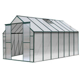 Green Fingers Greenhouse 4.43x2.44x2.15M Aluminium Polycarbonate Green House Garden Shed