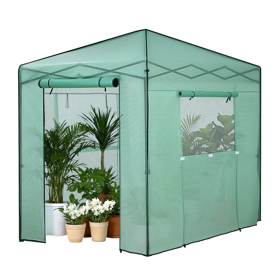 Green Fingers Greenhouse 180x240x240cm Steel Frame PE Cover Outdoor Shelter