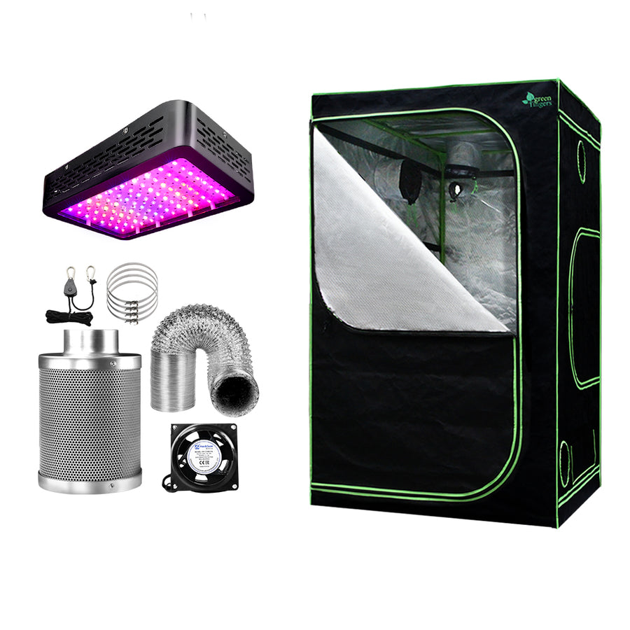 Green Fingers Grow Tent Light Kit 120x120x200CM 1000W LED 4" Vent Fan,Green Fingers Grow Tent Light Kit LED 1000W Full S