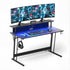 Artiss Gaming Desk with LED Lights Computer Desk Table with Monitor Shelf Power 120cm