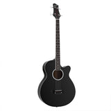Alpha 43" Acoustic Bass Guitar Black 4-Band EQ
